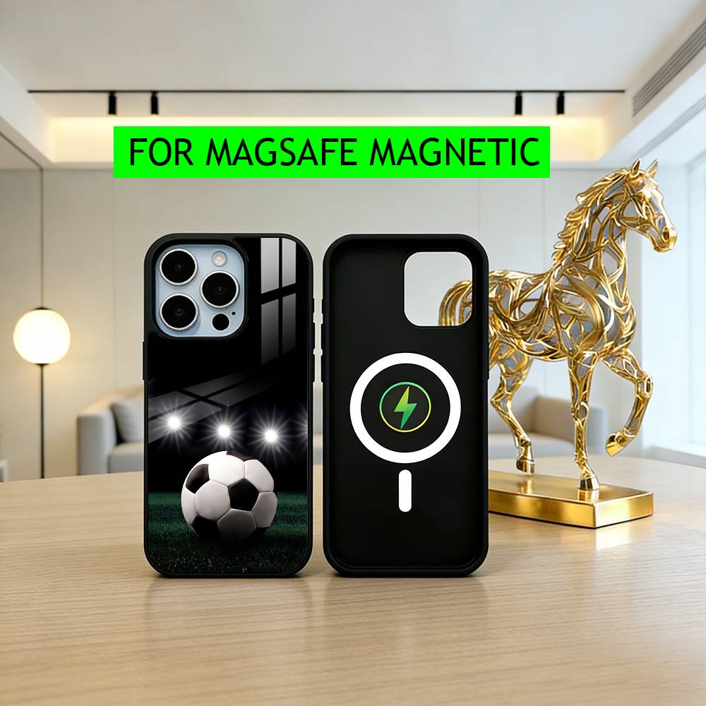 F-Football S-Soccer stitch texture Phone Case For iPhone17,16,15,14,13,12,11 Plus,Pro Magnetic For Magsafe Wireless Charging
