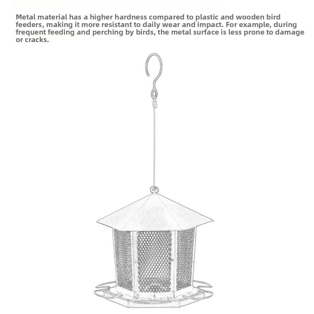Heavy Duty Garden Bird Feeder Large Capacity Bird Food Bowl Birdhouse Parrot Feeding Station Patio