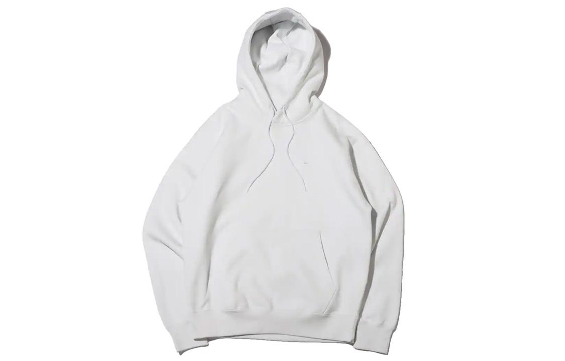 Nike Logo Embroidery Solid Color Casual Hooded Pullover Thickened And Fleece Lined Sweatshirt Winter Men s White DA0316-121 XS