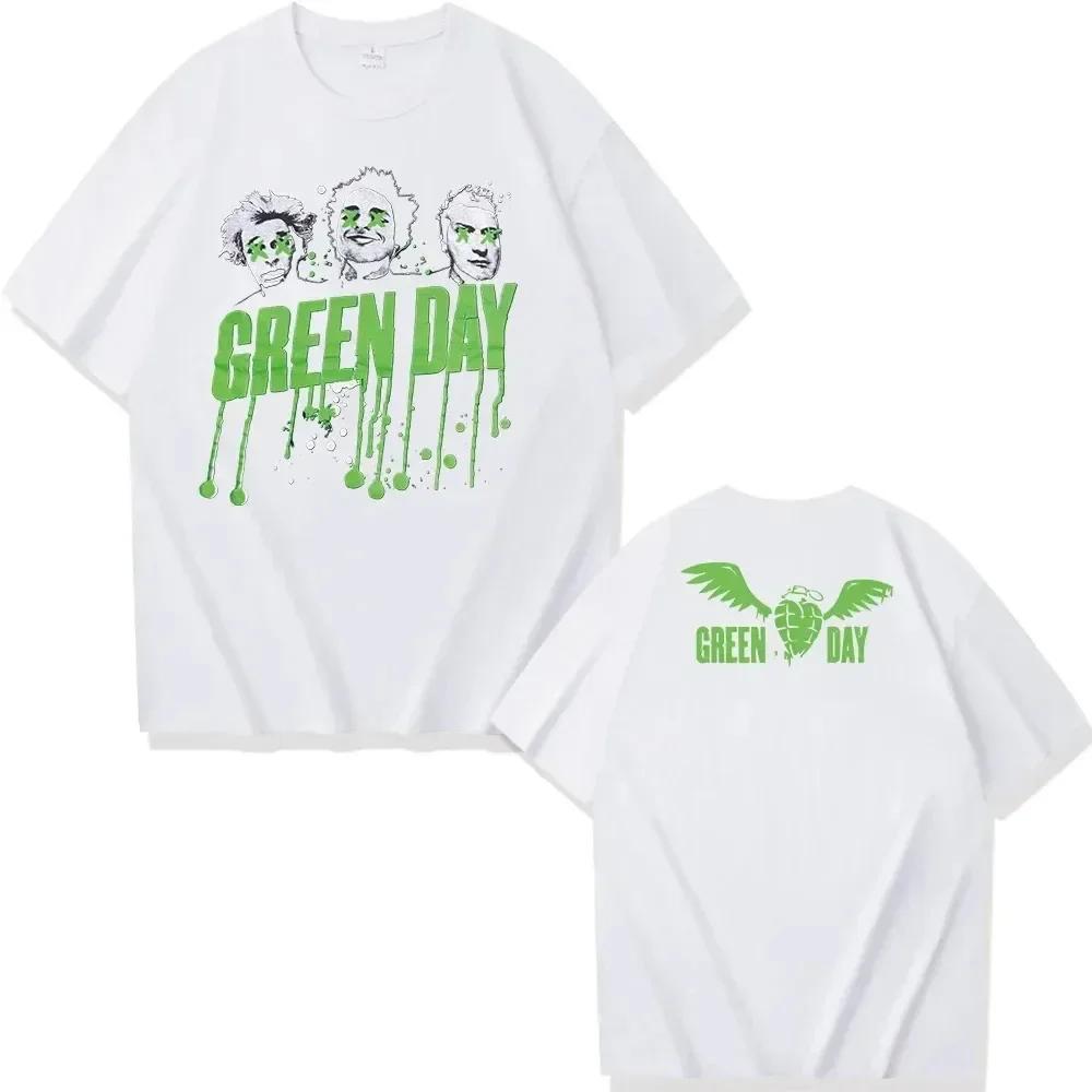 2025 Rockowy Zespół Green Day The Saviors Tour Graficzne Koszulki Moda Hip Hop Krótki Rękaw T-shirt Unisex Wysokiej Jakości Koszulki