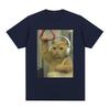Subway Cat Meme T-shirt Gen Z Joke Stupid Brainrot Cat Lover Gift T-shirts Funny Kitty Cool Cotton Short Sleeve T-Shirts Unisex