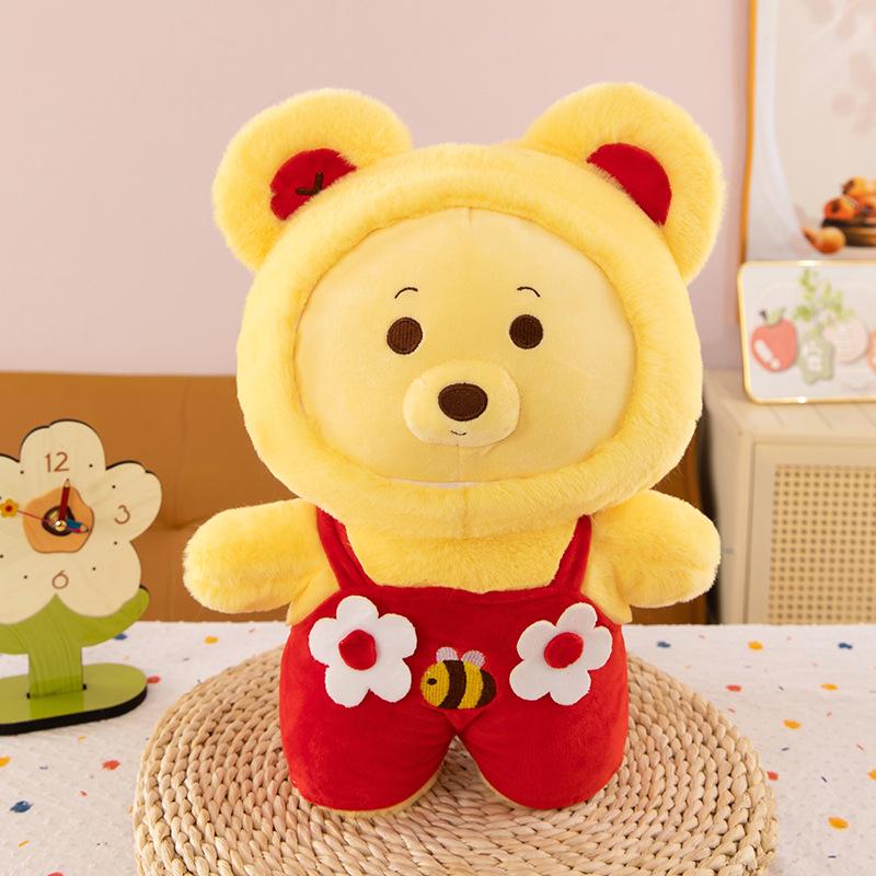 

Плюшевый мишка с цветами на лямках - Кукла Винни-Пух для подарка на детский день рождения 25cm, 0.13kg жёлтый