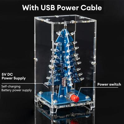 3D Christmas Tree LED DIY Kit Three-Dimensional Colorful Christmas Tree Kit Christmas Tree DIY Parts LED Flash Circuit Kit