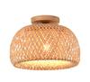 30CM E27 Handmade Boho Bamboo Wicker Ceiling Lamp Traditional Farmhouse Bedroom Restaurant Hallway Corridor Mount Ceiling Light