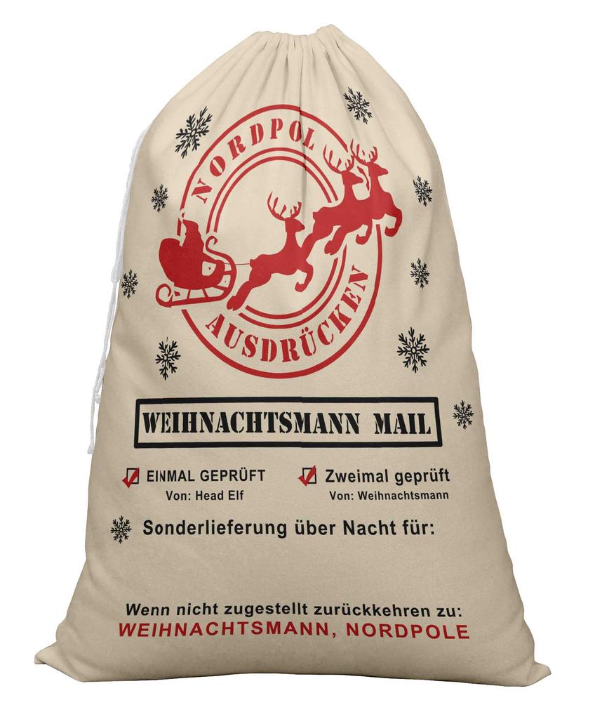 Printtoo Pack of 2 Pcs Xmas Presents Storage Bags Large Santa Gift Sack with Drawstring Christmas Party Favor 27x20 Inch