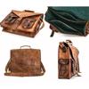 Messenger Shoulder Briefcase Laptop Bag Vintage Leather Men's Genuine Brown Goat