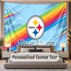 Custom Name Text Tapestry Pittsburgh Steelers Personalized Polyester Wall Tapestry For Bedroom And Room