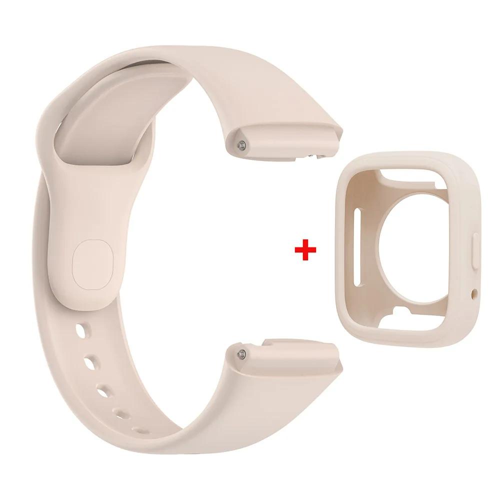 Silicone Strap For Redmi Watch 3 Active/Lite Bracelet Watchband + Protective Case Shell