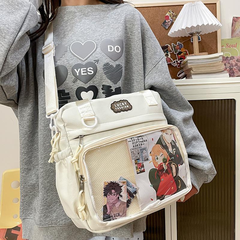 High value One shoulder Crossbody Bag Commuting Bar Pain Bag Female Large Capacity Handbag Junior High School Student Class Tutoring Bag
