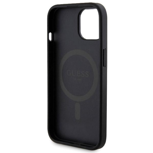 Zestaw Guess Gubpm5P15S4Gemgk Iphone15 6.1 Hardcase + Powerbank 5000Mah Magsafe Czarny/Black 4G Metal Logo