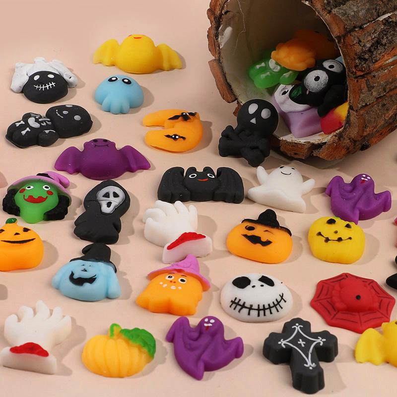 10-30Pcs Halloween Squishy Toys Cute Pumpkin Ghost Halloween Trick or Treat Goodie Bag Pinata Fillers Kids Party Favors Gift