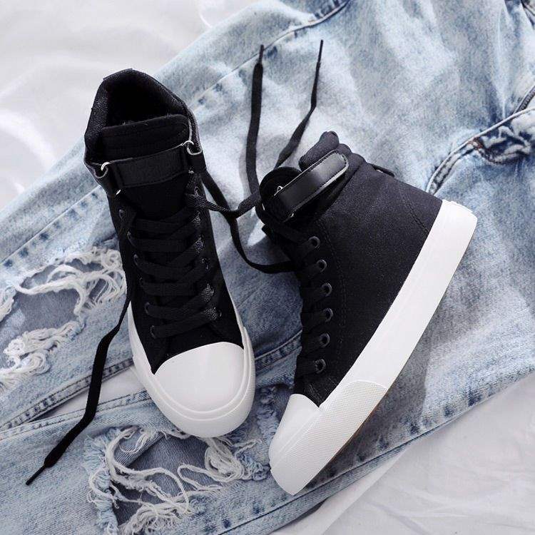 Autumn and Winter High-top Couple Large-size Canvas Board Shoes Children Black Velvet Cotton Shoes Work Leisure Flat-bottom Fashion Trend