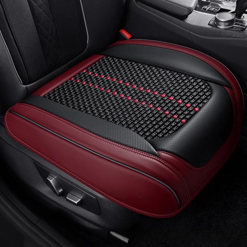 

PU Leather Seat Cushion All-inclusive Four Seasons Car Seat Cushion Anti-slip Dirt-resistant Universal Auto Seat Cover червоний