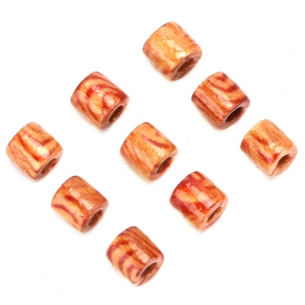 500pcs Painted Wood Beads 5x5mm Loose Barrel Beads for DIY Craft Making Bracelet Necklace