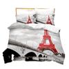 Eiffel Paris Bedding Set Duvet Cover Pillowcases 2-3 Pcs/ Double Bed Cover Print Architectural Peugeot Paris Bedclothes Bed Set