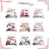 New Cross-border Chinese Style Ink Painting Digital Printing Flannel Bedding Set