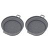 2 Pcs Silicone Air Cooker Pot With Handle Round Fryer Liner Tray Replacement for Kitchen Cooking Accessories 21cm Grey