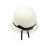 Winter French White Woolen Woolen Basin Hat Hepburn Style Ladies Elegant Bow Bucket Hat Brim Temperament Top Hat