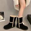 Foreign suede lamb wool medium tube short boots women's two wear autumn and winter 2025 new velvet warm and thin snow boots