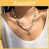 Beach Style Starfish Shell Pendant Necklace For Women With Geometric Alloy Charm