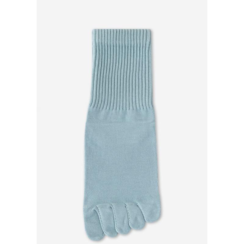 Women's Spring Five-finger Socks, Solid Color Sweat-absorbing Mid-calf Cotton Socks, Boneless Sewn Anti-pilling Toe Separation Socks