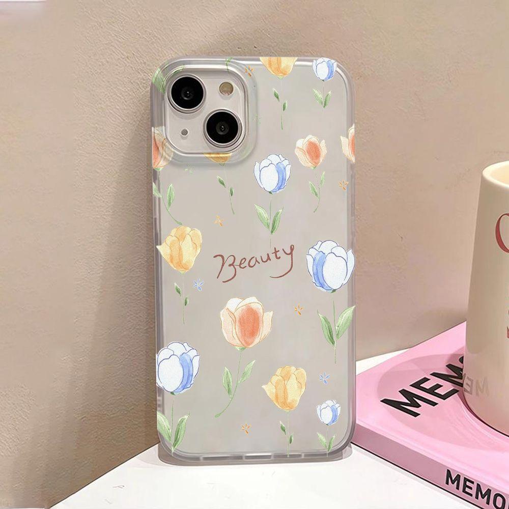 Personalized Blue Tulip for iPhone17 ProMax Mobile Phone Case 17 Apple 16/15 Matte 14 Soft Case