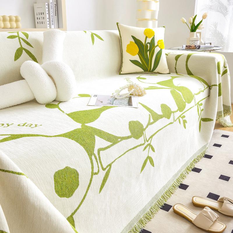 

Энергичное диванное полотенце из синели с пандой, универсальный универсальный чехол для дивана Four Seasons, пылезащитный чехол, цельный диван, большой тканевый чехол 180*130cm