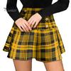 Stylish Check Print Skirt Button-Decorated Elegant Plaid Fashionable Soft And Breathable Commuter Style Polyester Material High Waist Pleated