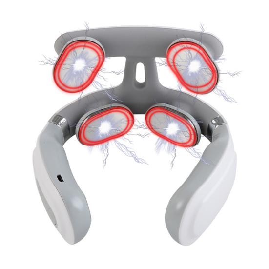 Neck Massager with 6 Vibration Modes 15 Intensity Levels Rechargeable Portable Head Heated Ergonomic Electric Massager