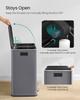 SONGMICS Dual Rubbish Bin, 2 x 8 Gallon (2 x 30 L) Metal Recycling Bin with 15 Rubbish Bags, 2-Compartment, with Lids, Pedals, Plastic Inner Buckets