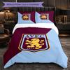 Set Biancheria da Letto Aston Villa Football 3 Pezzi Morbido Set Copripiumino con Federe Set Decorazione Camera da Letto per la Casa