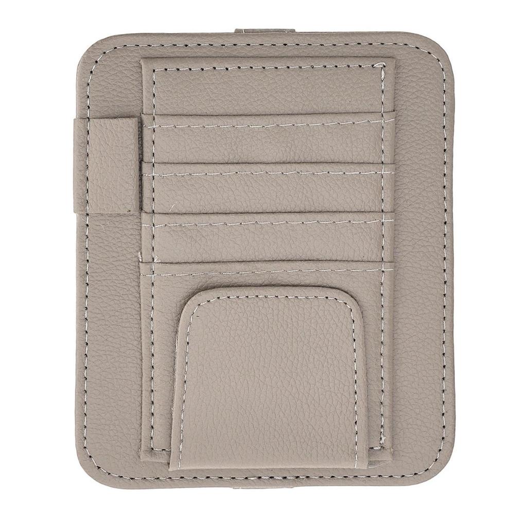 Multifunctional Car Sun Visor Storage: Glasses and Card Holder with Velcro Strap