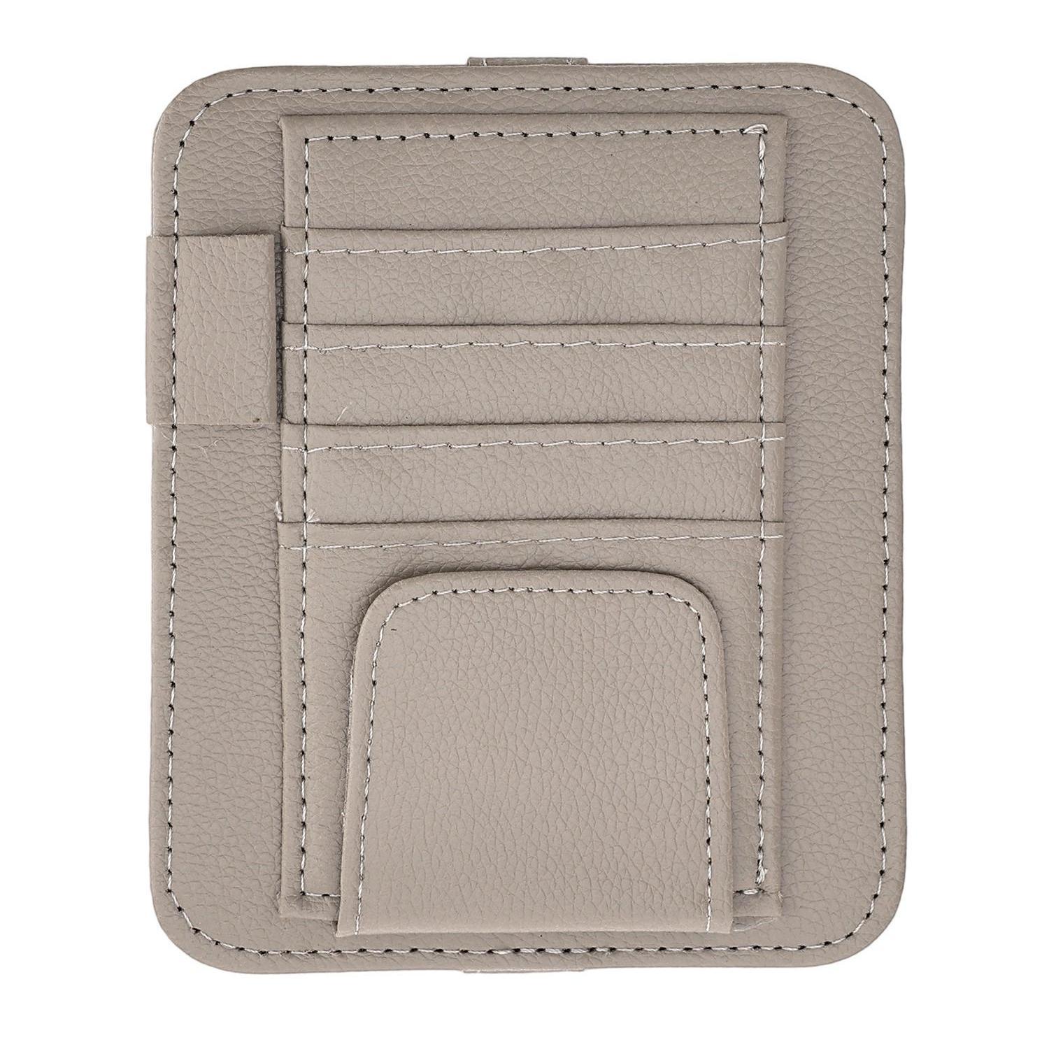 

Multifunctional Car Sun Visor Storage: Glasses and Card Holder with Velcro Strap