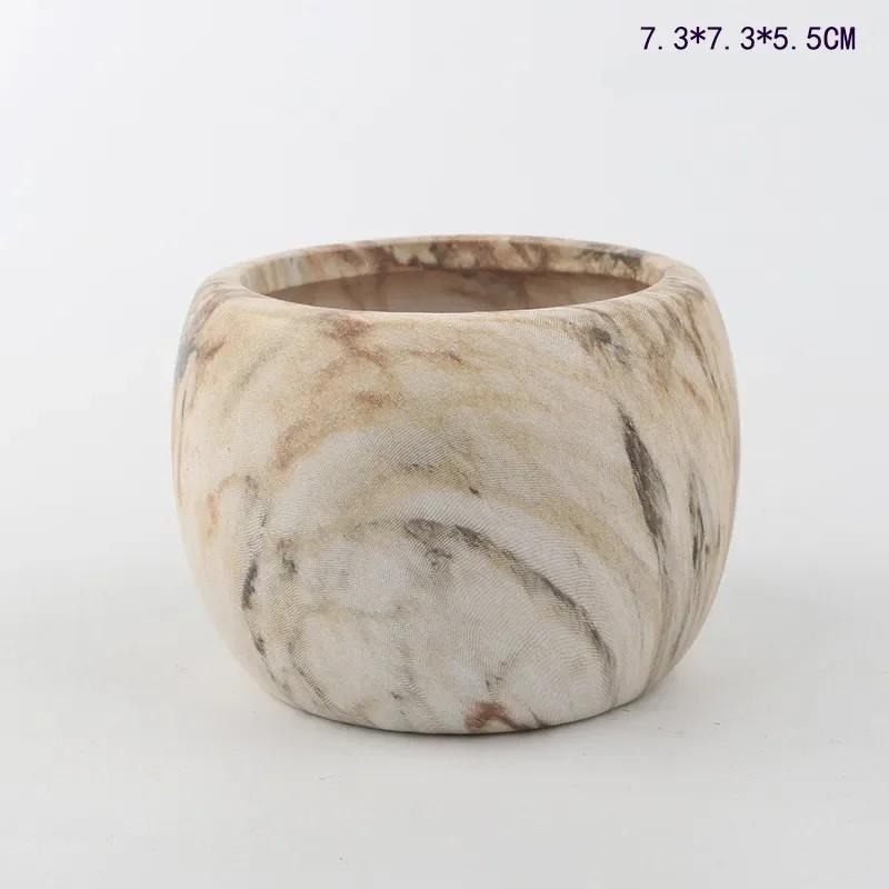 

Керамические горшки для суккулентов для переноса воды Креативное скандинавское садовое искусство Ваза Украшения для дома и офиса Садовые принадлежности rounded коричневый