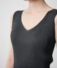 MUSINSA STANDARD WOMAN Women'S Ribbed V-Neck Knit Sleeveless Top [Dark Grey]