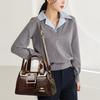 Glossy Boston Handbag One Shoulder Crossbody Women's Bag