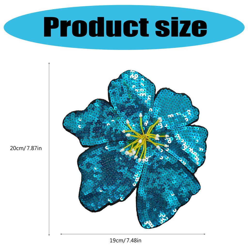 Embroidery Fabric Flower Patch Sequined Applique For Easy Application On Various Textiles Craft Costume Garment Decors