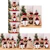 Cartoon Style Christmas Burlap Gift Bags Featuring Merry Snowman Reindeer Design