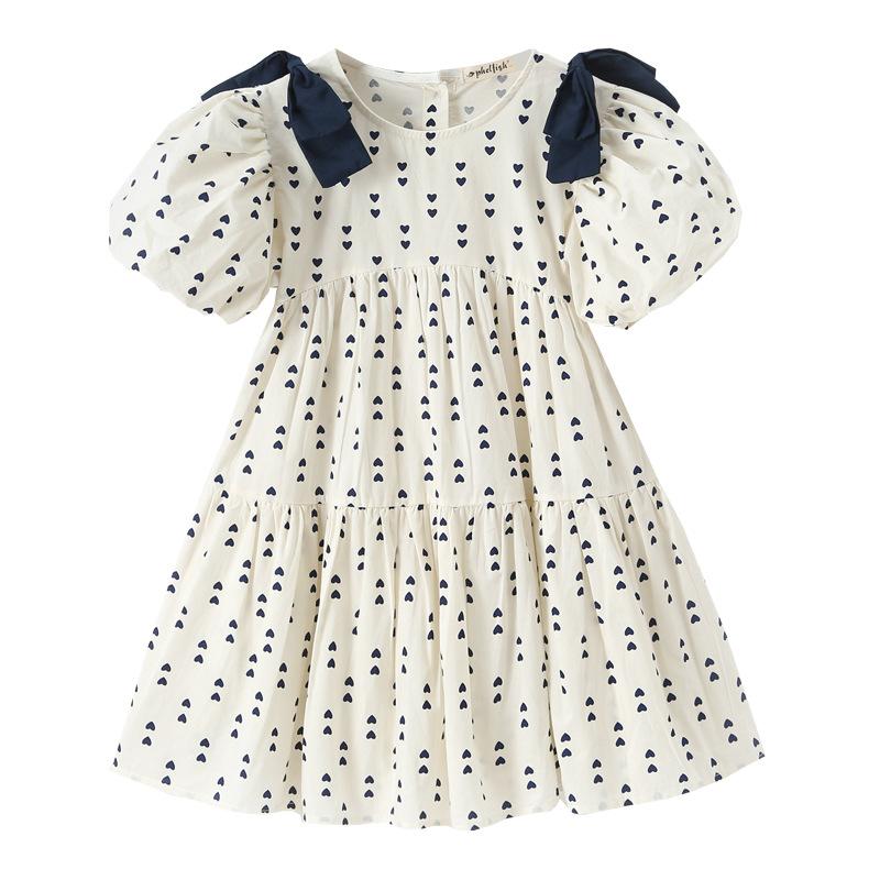 Girls Fashionable Cotton Dress for Summer, Children s Princess-style Dress 120cm абрикосовый