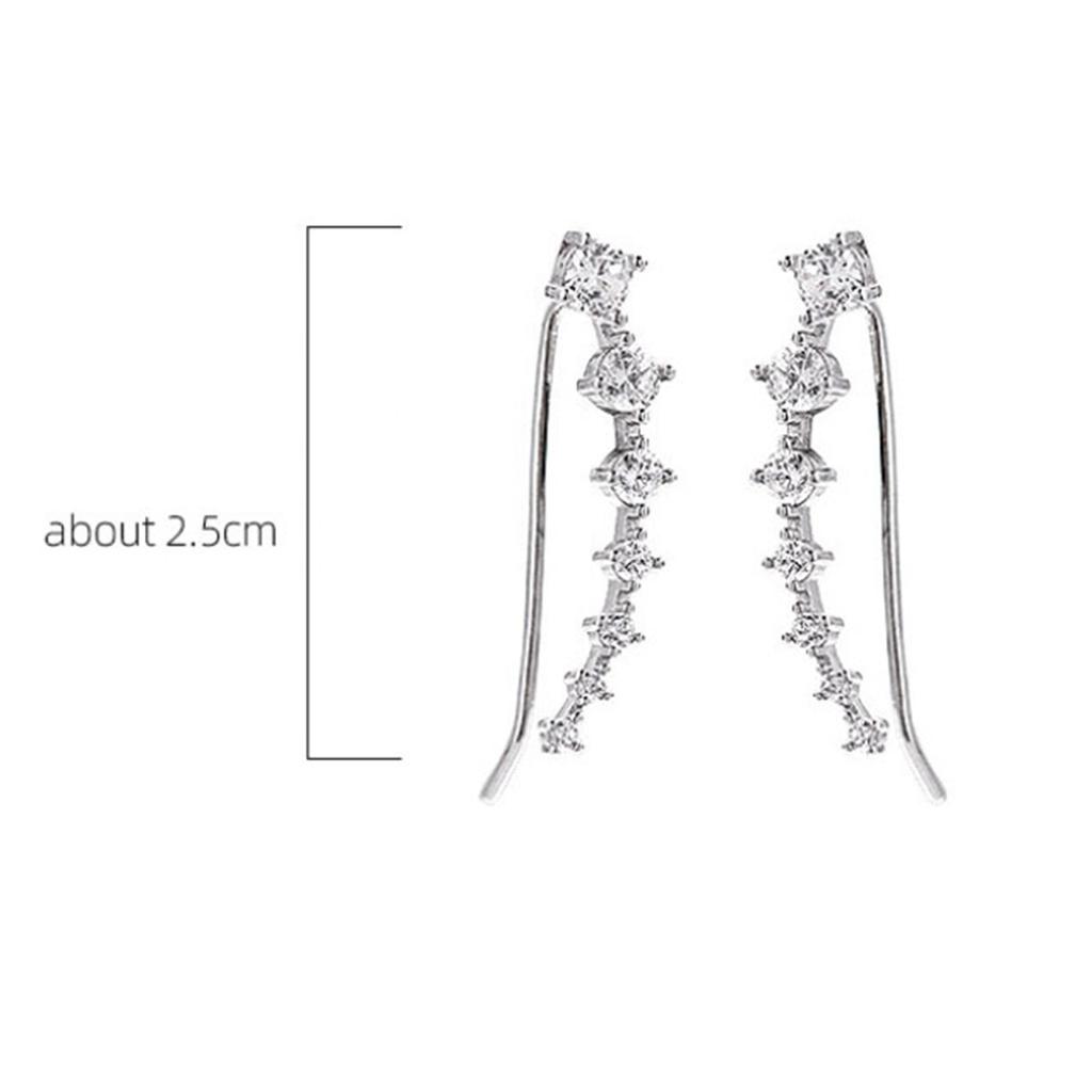 Vewant Hochwertige Ohrringe Piercing Rhodiumbeschichtet Klassisch Funkelnd Piercing Ohr-Crawler Climber Ohrringe Damen