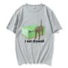 I Eat Drywall T Shirt Funny Cute Cat Meme Graphic Tshirts Mens Women Clothing Casual Oversized Tshirt Streetwear 2025