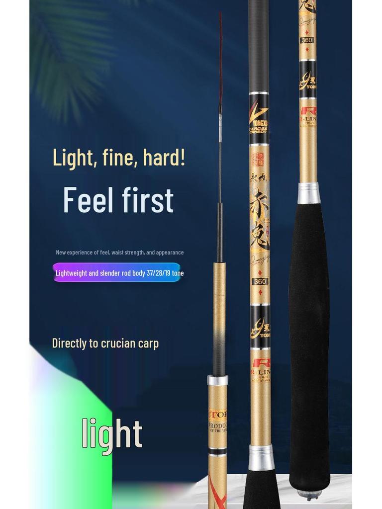 Ultra-Thin Carbon Fiber Crucian Carp Fishing Rod, 28/37/19-Tone, Super Hard, Long Section Taiwan Hand Rod