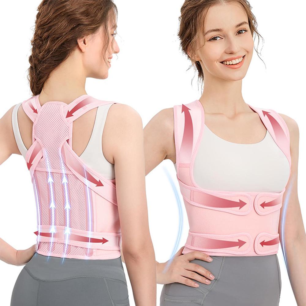 

Adjustable Back Brace & Straightener, Posture Corrector for Scoliosis, Hunchback Correction, Posture Trainer Men Women All Use S рожевий