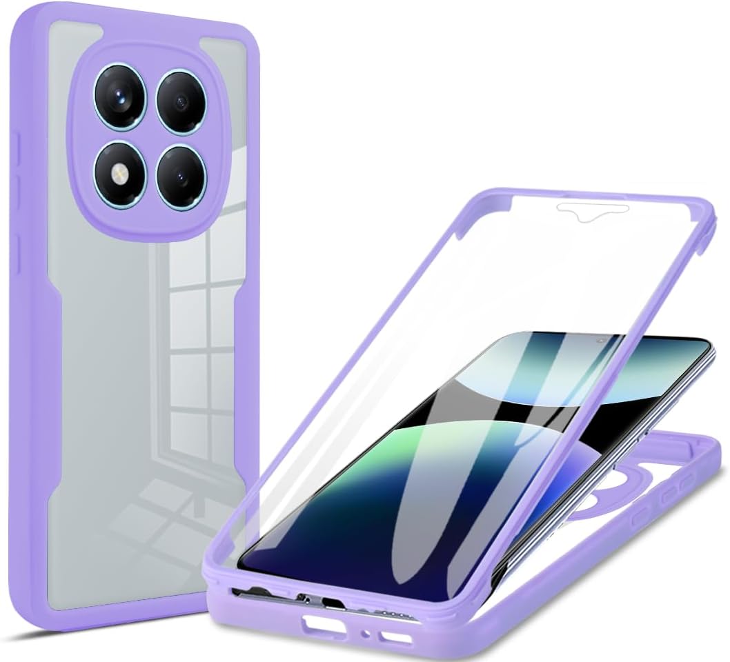 

Чохол 360° Full Protection для Xiaomi Redmi Note 15 Pro Plus 5G / Чохол для Xiaomi Poco M8 Pro 5G з вбудованим захисним склом for Redmi Note 15 Pro Plus 5G/Xiaomi Poco M8 Pro фіолетовий