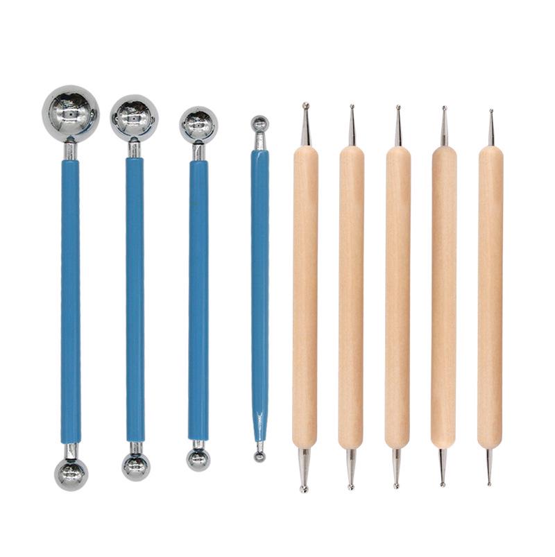 

Набор для лепки из глины для студентов, 9 предметов: Инструменты для сгибания, нанесения точек и круглые палочки для керамики.