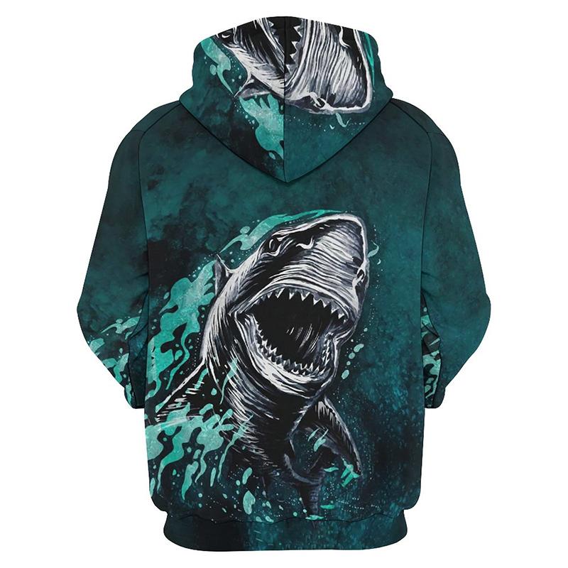 Men's CLlothing Shark Pattern Hoodie 3D Horror Gothic Whale Print Top New Hoodie Women's Harajuku 2k Sweatshirt Hooed Tops