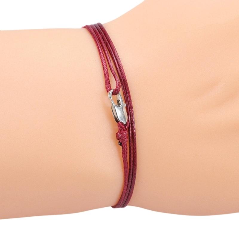 

Регулируемый плетеный браслет из вощеного шнура, дизайн в винтажном стиле с медной застежкой, украшение для женщин, мужчин, для повседневной носки