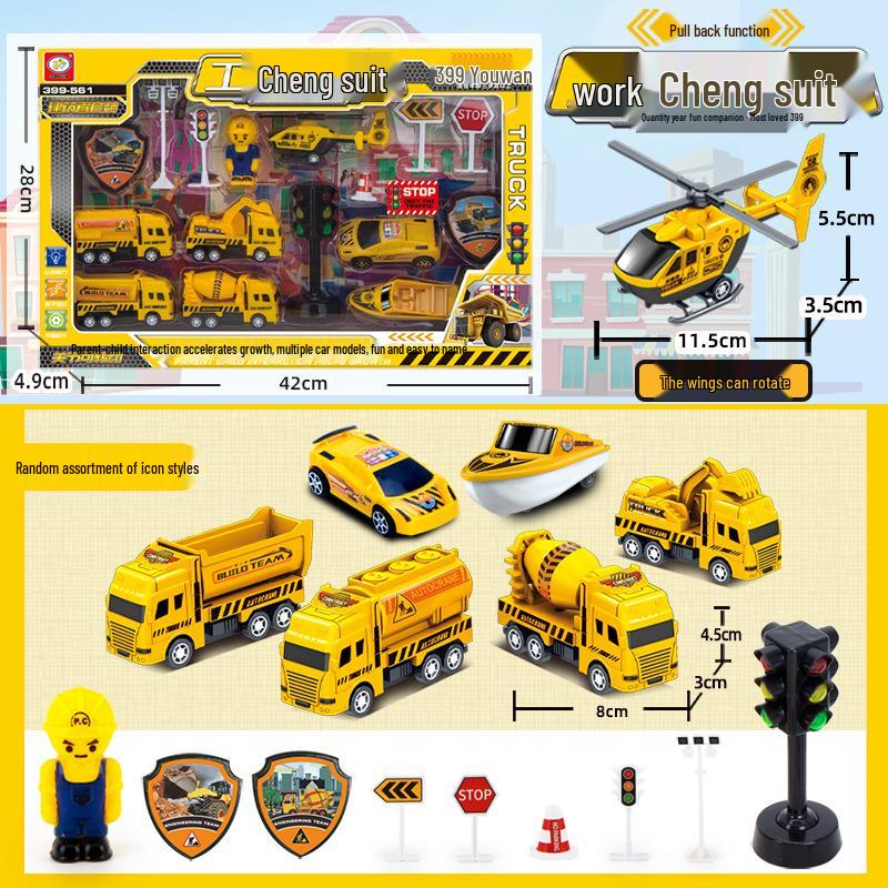 Large Pull-Back Cars for Kids: Fire Trucks & Military Models Gift Set, Ages 3+