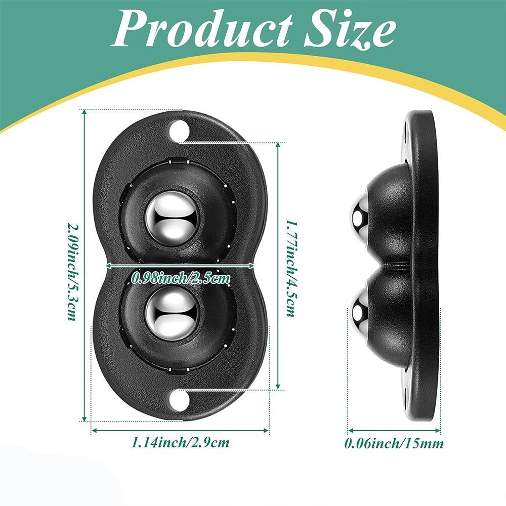 4Pcs Small Double Bead Universal Wheel Stainless Steel Appliance Wheels Mini Roller  Furniture Box