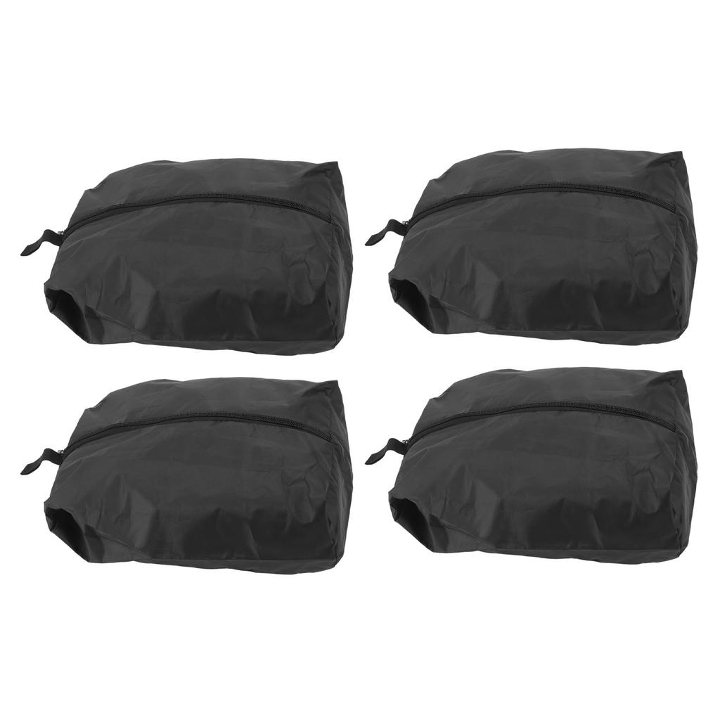 4PCS Travel Shoe Bags Large Capacity Waterproof Black Travel Clothes Storage Bag with Zipper for Home Travelling Gym
